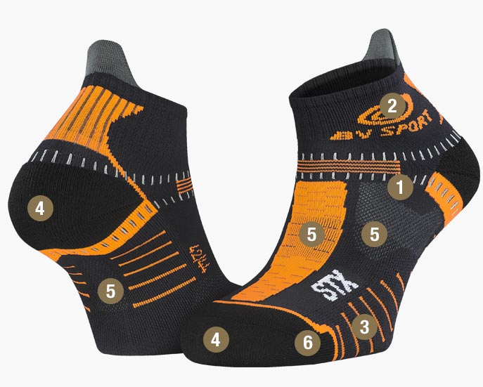 Socks STX EVO black/orange